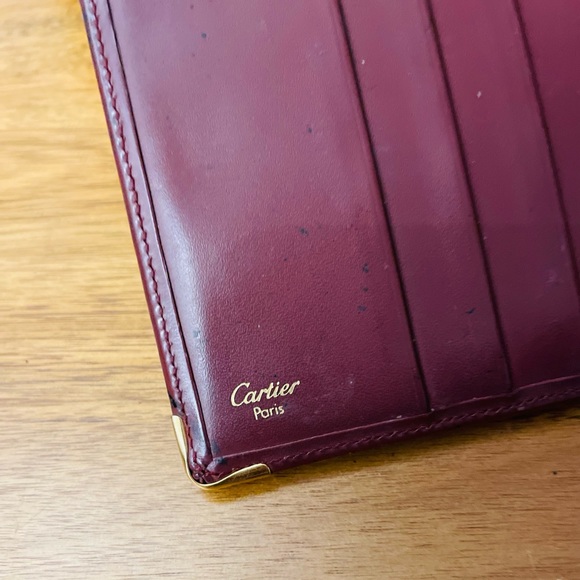 CARTIER Bordeaux Calfskin Bifold Wallet CURRENT 💯 AUTHENTIC - Picture 8 of 15
